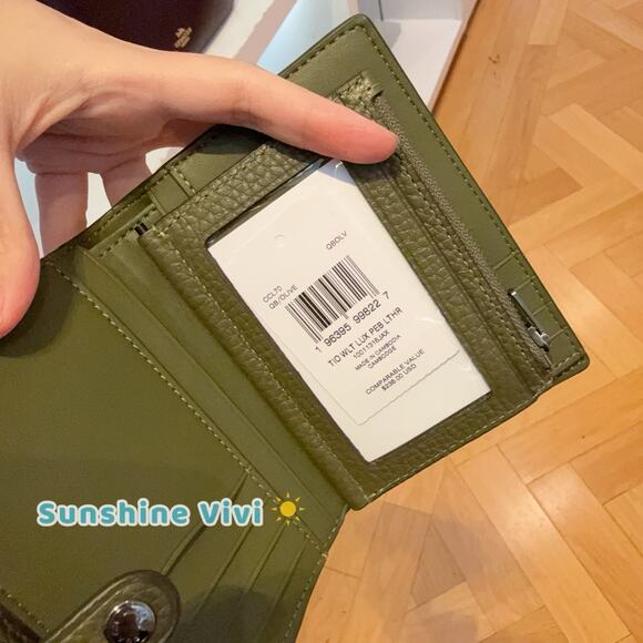 NWT Coach 2-in-1 Wallet Soft pebble Leather CCL70 Olive - Picture 5 of 6